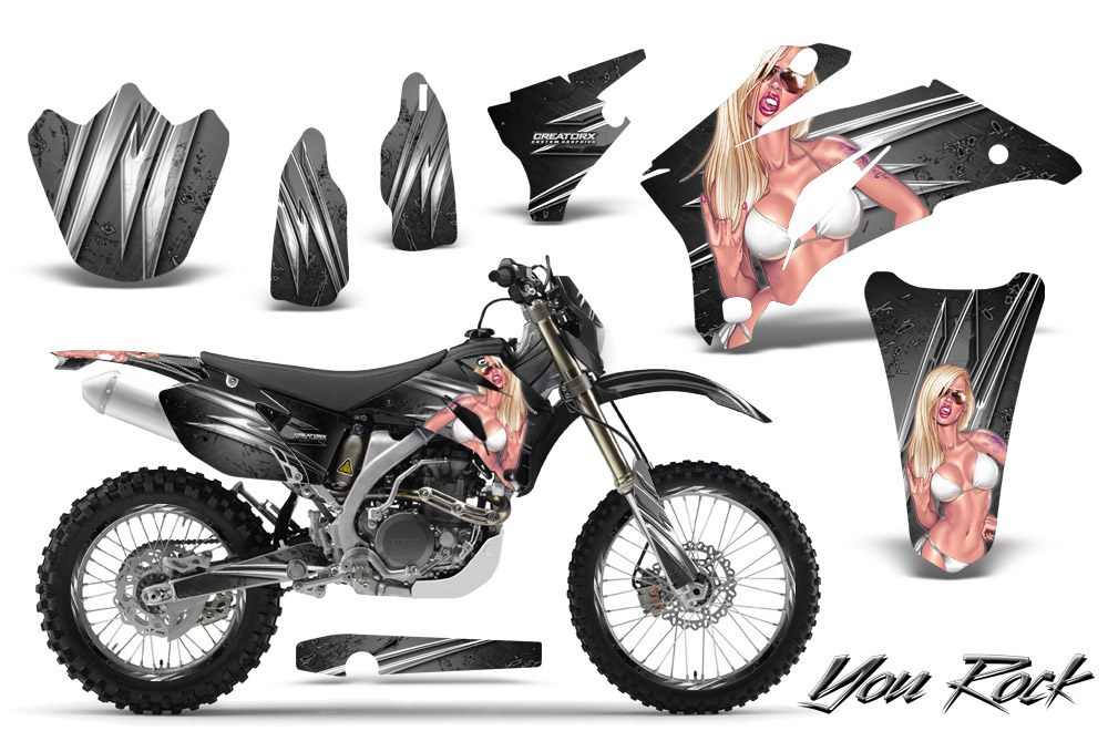 Yamaha WR 250-450 07-10 Graphics Kit You Rock Silver NP Rims